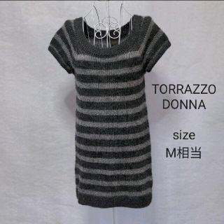 トラッゾドンナ(TORRAZZO DONNA)のTORRAZZO DONNA  袖なしニットチュニック丈　ニットワンピース(ニット/セーター)