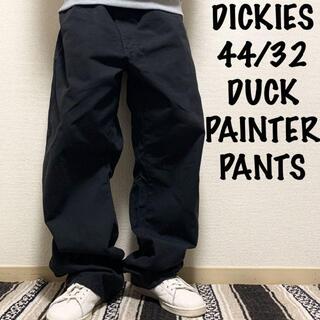 ディッキーズ(Dickies)の【W44L32ディッキーズ】黒ダック生地 ペインターパンツ ビッグサイズ古着(ペインターパンツ)