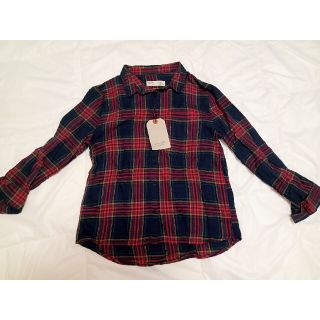 ザラキッズ(ZARA KIDS)のZara Kids ザラ　キッズ　赤　チェック　ギンガム ニードルコード シャツ(Tシャツ/カットソー)