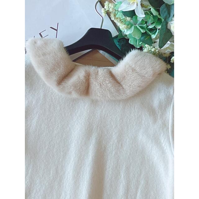 極美品!FOXEY ミンク襟カシミア100%カーディガン 38 Rene