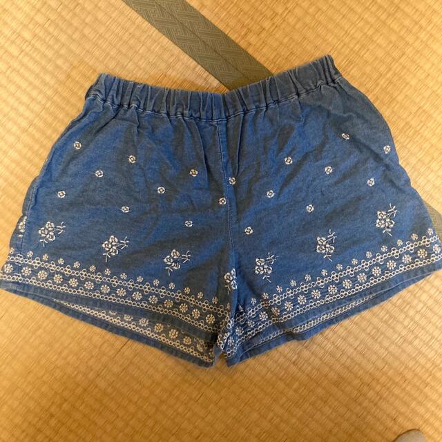 刺繍デニムキュロット レディースのパンツ(キュロット)の商品写真