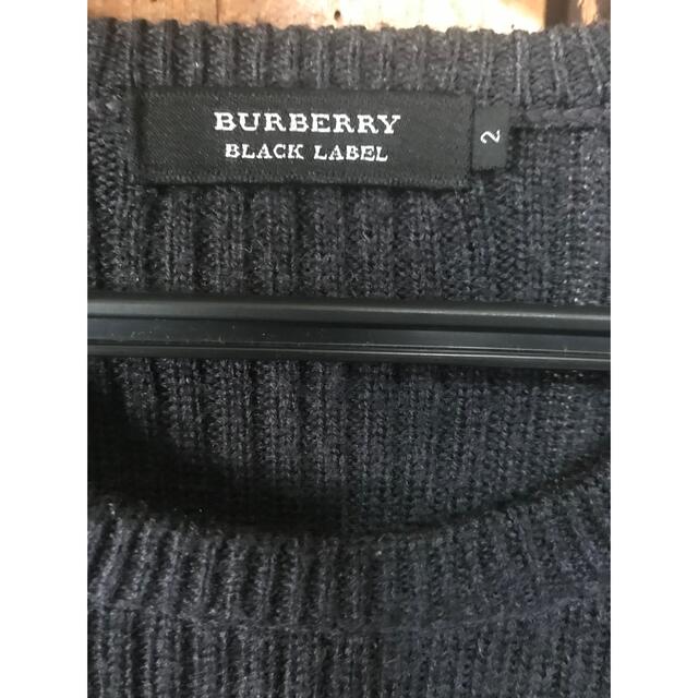 BURBERRY BLACK LABEL(バーバリーブラックレーベル)の美品 バーバリーブラックレーベル 長袖 ニット 肩 ノバチェック 羊毛 メンズのトップス(ニット/セーター)の商品写真