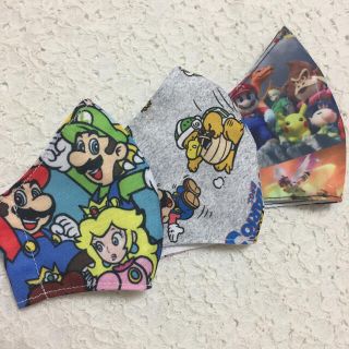 マリオ ピクミン ブロック インナーマスク  未就学から低学年(外出用品)