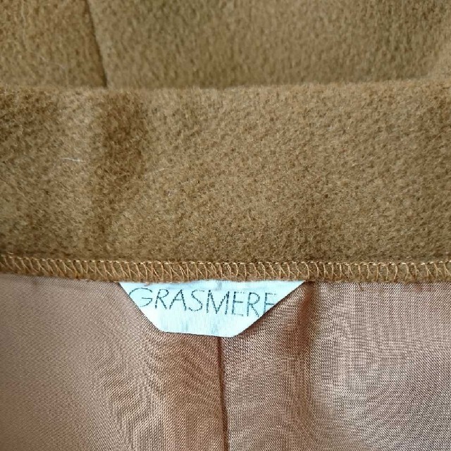 【カシミヤ60%】タイトスカート　ブラウン　茶色 レディースのスカート(ひざ丈スカート)の商品写真