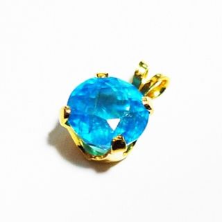 大粒ネオンブルーアパタイト k14gf ペンダントトップ  1.45ct(ネックレス)