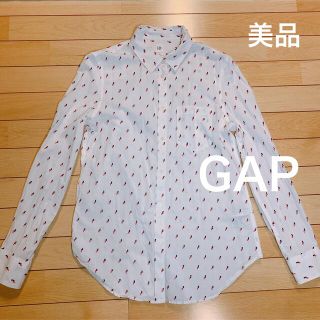 ギャップ(GAP)のGAP コットンシャツ 柔らか 長袖 S コットン ドット 総柄 きれいめ(シャツ/ブラウス(長袖/七分))