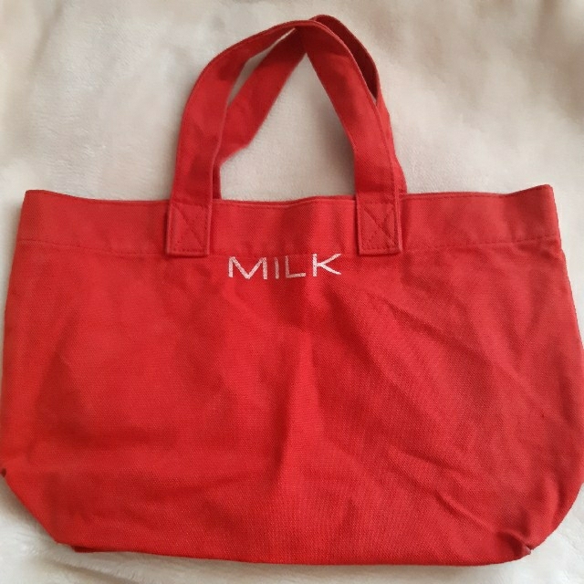 MILK　ミルク　キャンパストート　赤　トートバッグ | フリマアプリ ラクマ