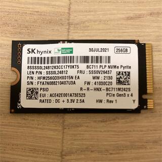 レノボ(Lenovo)のSKhynix nvme SSD 256GB 2242 5SS0V26437(PCパーツ)
