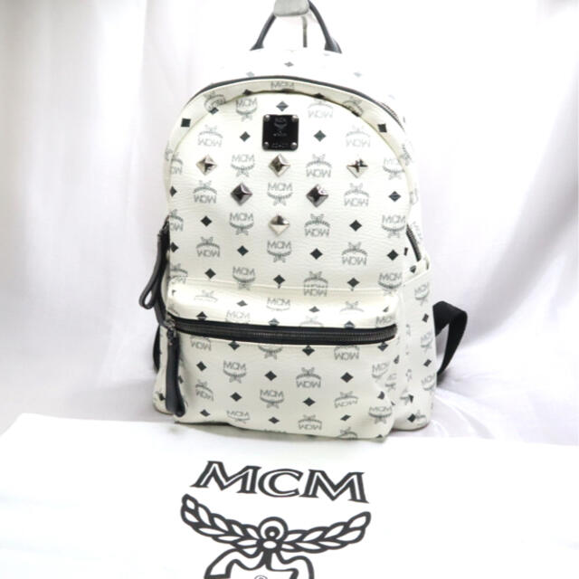 MCM ホワイト リュック Ｍサイズ エムシーエム 白 - リュック/バックパック