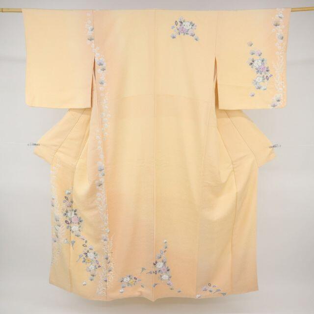 長尺□翠山工房『徳永憲峯』辻が花付下げ□オレンジ◇袷正絹着物 長尺□翠山工房『徳永憲峯』辻が花付下げ□オレンジ◇袷正絹着物