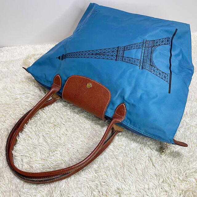 LONGCHAMP(ロンシャン)の希少　限定品　Longchamp ロンシャン トートバッグ  刺繍 エッフェル塔 レディースのバッグ(トートバッグ)の商品写真