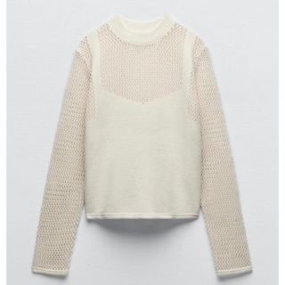 ザラ(ZARA)のZARA カットワーク　ニット　S ✨新品未使用✨(ニット/セーター)