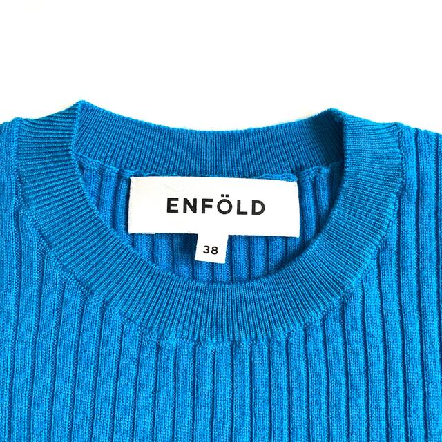 ENFOLD(エンフォルド)のENFOLD エンフォルド Soft Wool Rib レイヤー リブニット 青 レディースのトップス(ニット/セーター)の商品写真