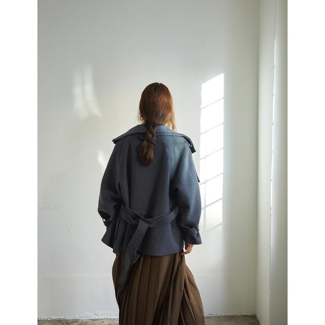 RANDEBOO Half trench wool coat(Gray) レディースのジャケット/アウター(トレンチコート)の商品写真
