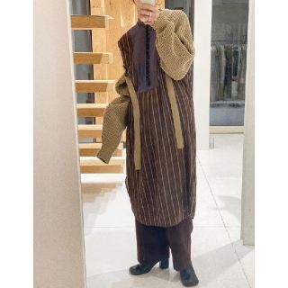 トゥデイフル(TODAYFUL)の【お値下げ】新品タグ付 TODAYFULシルクストライプドレス ロングワンピース(ロングワンピース/マキシワンピース)