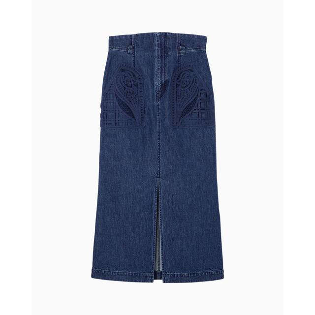 mame Embroidered Denim Skirt