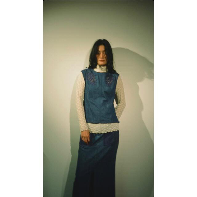 mame(マメ)のmame Embroidered Denim Skirt レディースのスカート(ロングスカート)の商品写真