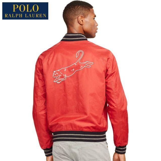 POLO RALPH LAUREN(ポロラルフローレン)のレア　ポロ ラルフローレン リバーシブル VARSITY スタジャン Pウイング メンズのジャケット/アウター(スカジャン)の商品写真