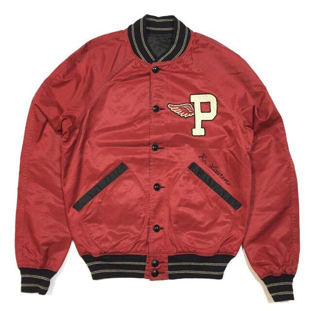 POLO RALPH LAUREN(ポロラルフローレン)のレア　ポロ ラルフローレン リバーシブル VARSITY スタジャン Pウイング メンズのジャケット/アウター(スカジャン)の商品写真