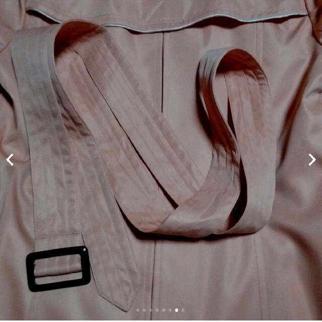 トレンチコート サーモンピンク　オレンジピンク　ロング　春　秋　9AR Aライン レディースのジャケット/アウター(トレンチコート)の商品写真