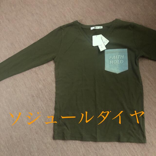 d.i.a(ダイア)のソジュールダイヤ　デニムポケット付きロンTカーキ レディースのトップス(Tシャツ(長袖/七分))の商品写真
