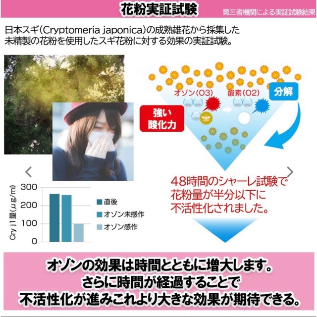 オゾバリア低濃度オゾン発生機 ozobarrier 空気清浄機 脱臭機 除菌 スマホ/家電/カメラの生活家電(空気清浄器)の商品写真