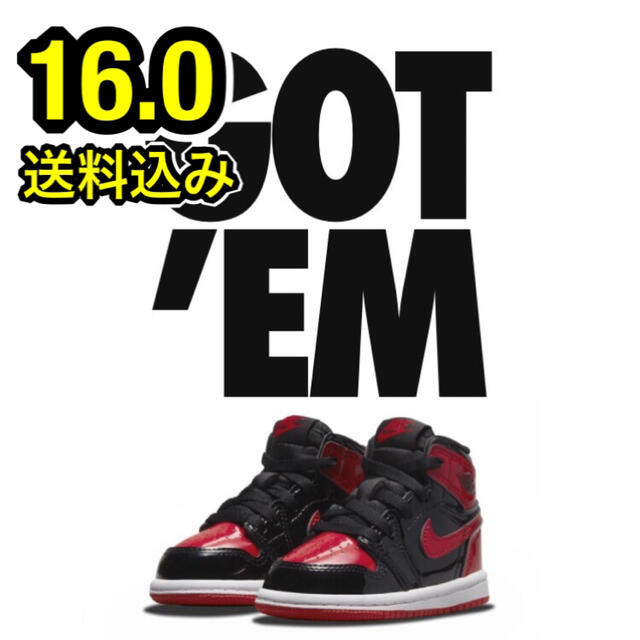 【16.0cm】NIKE TD AIR JORDAN1 パテントブレッド