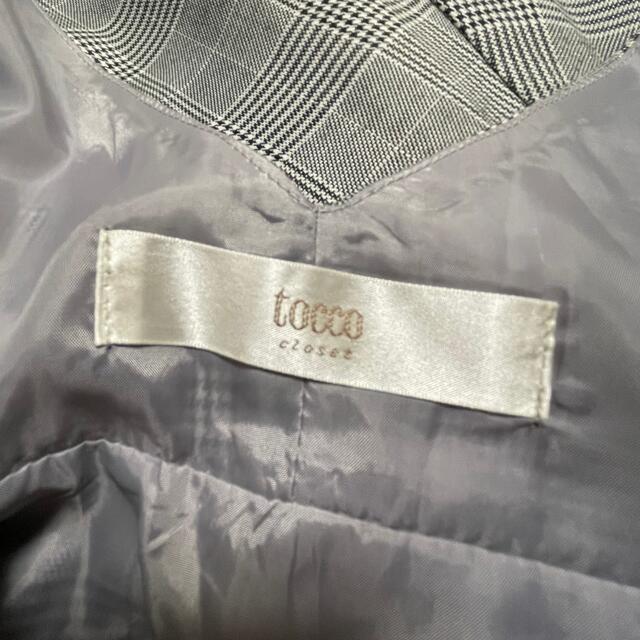 tocco(トッコ)のtocco closet フェイクレザー×チェック柄ジャンパースカート ブラック レディースのワンピース(ロングワンピース/マキシワンピース)の商品写真