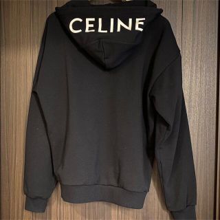 セリーヌ(celine)のCELINE セリーヌ　パーカー プリント ジップ付き ルーズフーディ  ロゴ(パーカー)