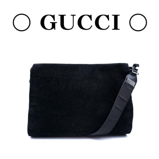 美品】GUCCI グッチ スエード トートバッグ ショルダーバッグ ブラック-