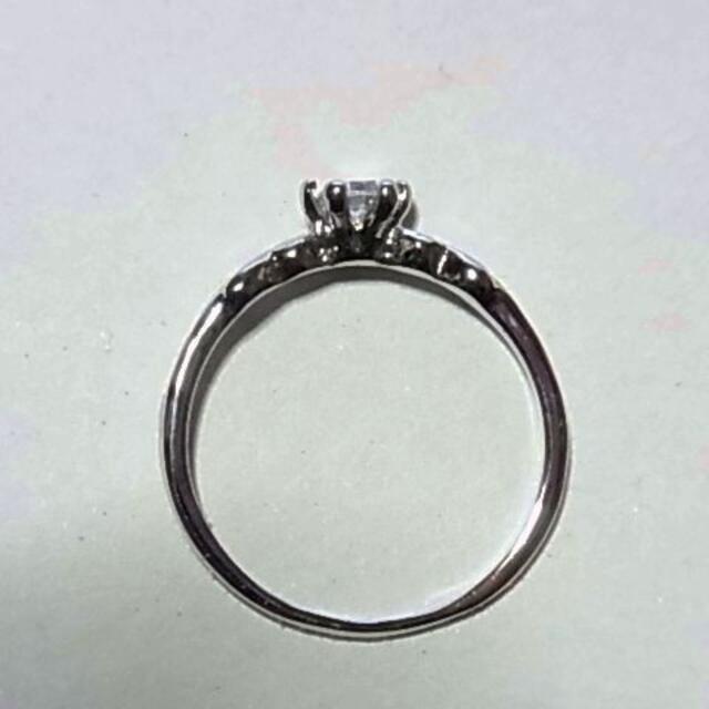 未使用品シルバーカラー リング指輪13号キュービックジルコニア人工ダイヤピンキー メンズのアクセサリー(リング(指輪))の商品写真