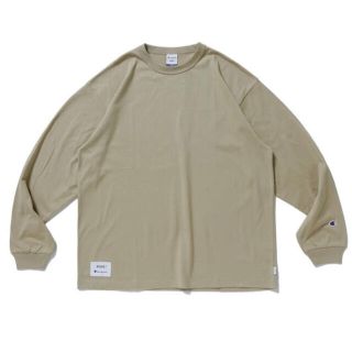 ダブルタップス(W)taps)のWTAPS CHAMPION コラボ L/S ベージュ Lサイズ(Tシャツ/カットソー(七分/長袖))