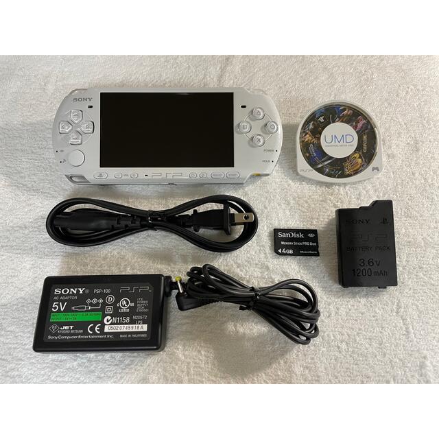 PSP3000 パール・ホワイト + ソフト(ぷよぷよ, 俺屍)