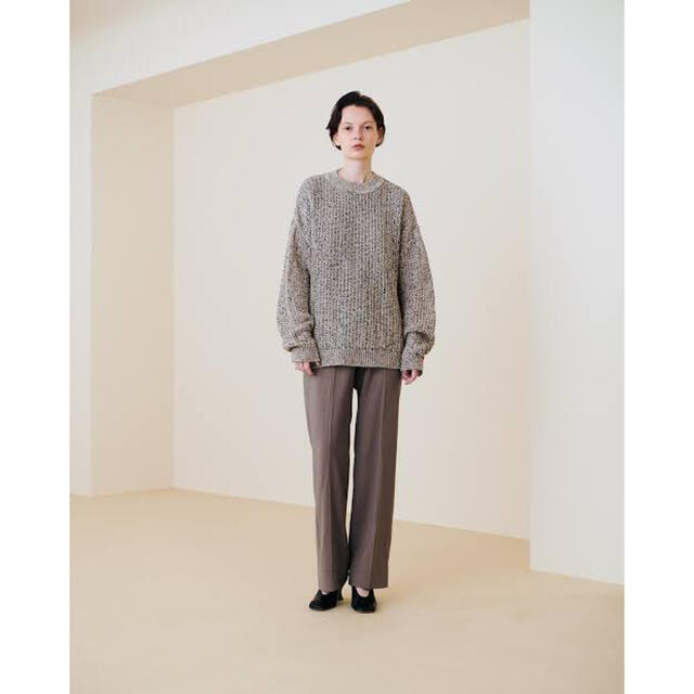 YOKE LARGE MESHED CREW NECK RIB KNIT