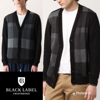 ブラックレーベルクレストブリッジ(BLACK LABEL CRESTBRIDGE)のブラックレーベル　クレストブリッジ　チェック　カーディガン　L(カーディガン)