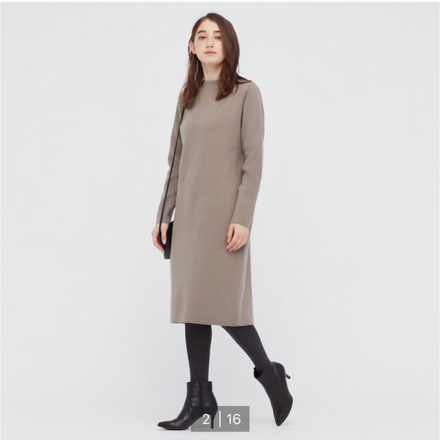 UNIQLO(ユニクロ)のA♡様専用　スフレヤーン　ボートネックワンピース　UNIQLO XXL   レディースのワンピース(ひざ丈ワンピース)の商品写真