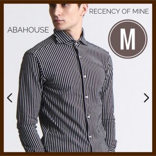 アバハウス(ABAHOUSE)の【美品】RECENCY OF MINE   メンズ　鹿の子　ストライプシャツ　M(シャツ)