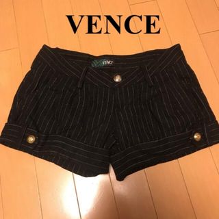 ヴァンス(VENCE)のヴァンス VENCE ショートパンツ ストライプ 金ボタン ショーパン ブラック(ショートパンツ)