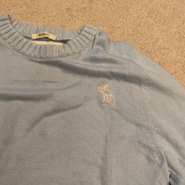 Abercrombie&Fitch(アバクロンビーアンドフィッチ)のアバクロ　セーター　水色　青 メンズのトップス(ニット/セーター)の商品写真