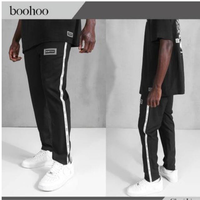 boohoo(ブーフー)のboohoo サイドテープクロップドジョガー 日本未入荷 メンズのパンツ(その他)の商品写真