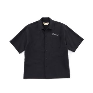 Marni - MARNI マルニ 刺繍ロゴ入り トロピカルウール半袖シャツ 44