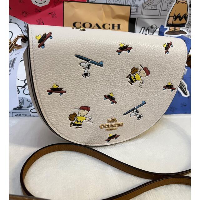 ポケット外側１つ内側１つCOACH✖︎PEANUTSコラボスヌーピー　ショルダーバッグ