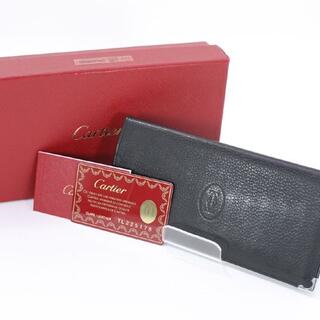 カルティエ(Cartier)のカルティエ  インターナショナル ウォレット 二つ折り長財布 札入れ 黒カーフ(長財布)