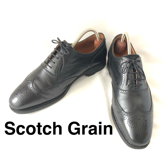 スコッチグレインScotchGrain 24 ウイングチップビジネスシューズ黒 メンズの靴/シューズ(ドレス/ビジネス)の商品写真