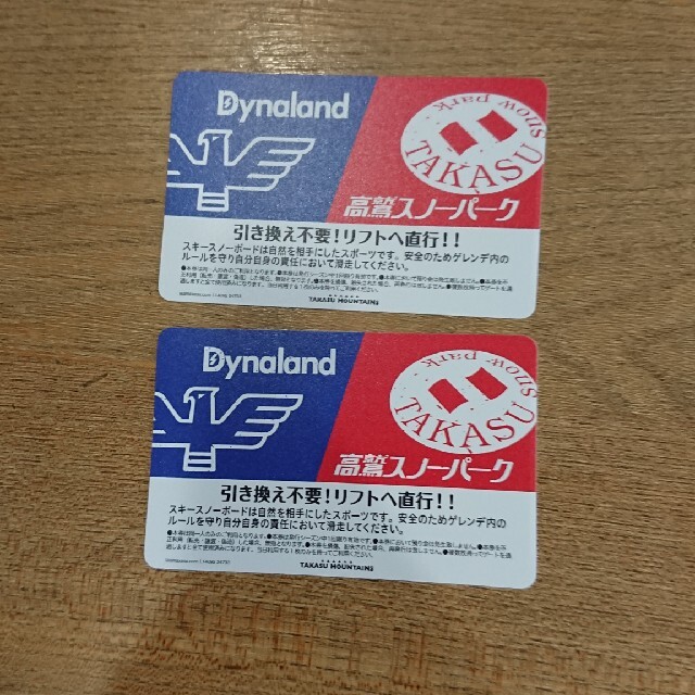 高鷲スノーパーク ダイナランド リフト券 チケットの施設利用券(スキー場)の商品写真