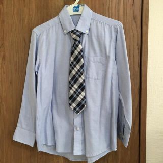 130cm 水色ワイシャツ（ネクタイ付き）(ブラウス)