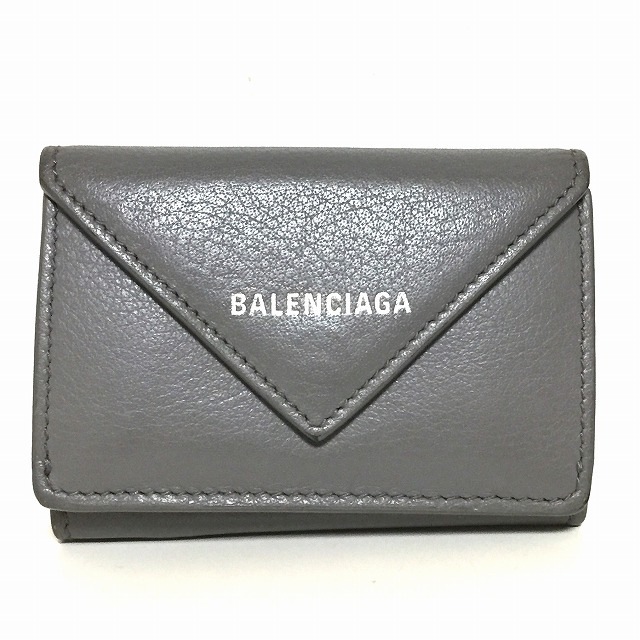 【時間指定不可】 Balenciaga - バレンシアガ 3つ折り財布 391446 グレー 財布