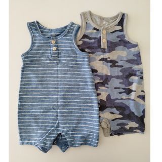 ベビーギャップ(babyGAP)のGAPカバーオール　ロンパース60センチ　2枚セット(カバーオール)