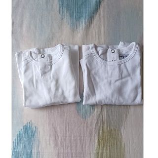 スキップランド(Skip Land)の未使用　白Tシャツ　2枚セット　半袖 体操服　子供　80 90cm　 男女　肌着(Ｔシャツ)