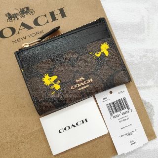 コーチ(COACH)の再入荷★COACH & PEANUTS ミニ パスケース ウッドストック 大人気(名刺入れ/定期入れ)